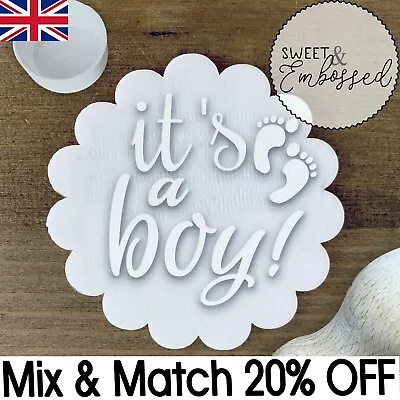 £3.95 • Buy It's A Boy Cookie Stamp Embosser Fondant Baby Shower Gender Reveal Cupcake 