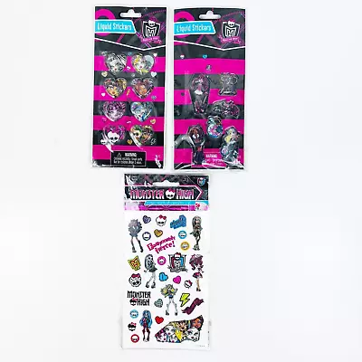 2 Monster High Liquid Sticker Sheet And 1 Regular Sheet Lockers Crafts Decals • $12.99