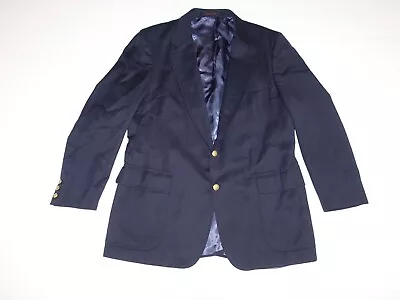 Christopher & Banks Mens Blazer Size 46 Long Navy Blue 100% Wool 2 Button Jacket • $32.99