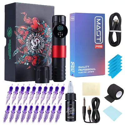 $256.49 • Buy Mast Aion Rotary Tattoo Pen Wireless Permanent Makeup Machine 20 PCS Needles Kit