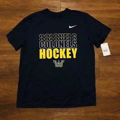 NEW Nike Wilkes University Colonels T-shirt Hockey Navy Blue Size XL • $19.88