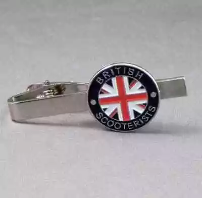 New British Scooterists Union Jack MODS 2Tone Ska Tie Clip Enamel Metal Tie-pin • £3.49