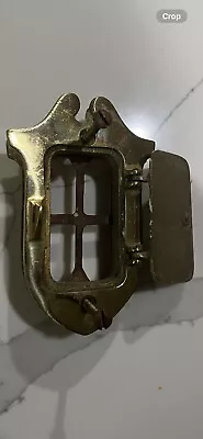 Vintage Brass Speakeasy Door Knocker Peep Hole = Both Sides Art Deco LOOK • $75