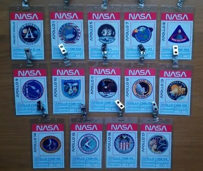 NASA Apollo Program - Clip-on ID Photo Pass Badge Set Prop Collection • £3.49