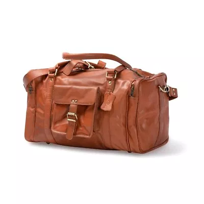 Gym Vintage Genuine Duffel Weekend Men's Duffle Leather Travel Luggage Bag • $55.10