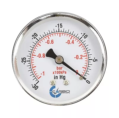 $9.45 • Buy 2-1/2  Vacuum Gauge - Chrome Plated Steel Case, 1/4 NPT, Back Mnt. -30 InHg/0