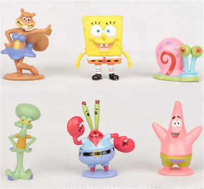 £4.99 • Buy Action Figures Set 6 PCS Fancy Safe SpongeBob Model Xmas Gift Mini Statue Set UK