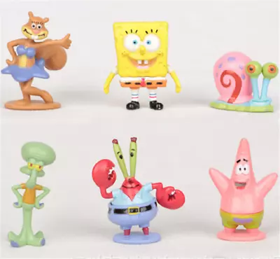 £4.99 • Buy Action Figures Set 6 PCS Fancy Safe SpongeBob Model Xmas Gift Mini Statue Set UK
