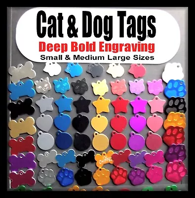 £1.99 • Buy DOG Tags & CAT Collar Pet Id Name Disc Puppy & Kitten Affordable Bold ENGRAVING