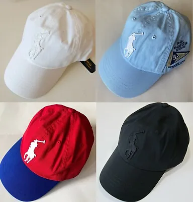 Polo Ralph Lauren Big Pony Athletic Twill Cap Leather Strap Back Hat • $45