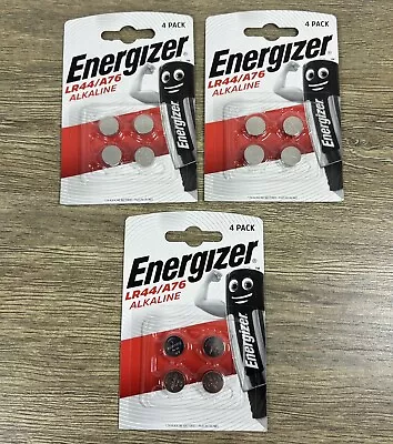 12 X Energizer LR44 A76 15V Alkaline Cell Button Batteries V13GA AG13 Exp 06/25 • £5.48