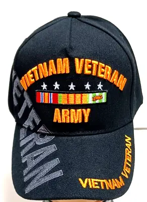 One New U.s. Army Vietnam Veteran Hat Military Hat Cap Black With Shadow • $10.50