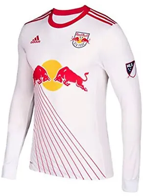 Adidas MLS Soccer Men's New York Red Bull Onfield Finished Home Jersey White • $49.99