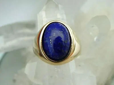 Gold Lapis Ring For Man Blue Lapis Lazuli Ring Gift For Him Lapis Birthstone Rin • $199
