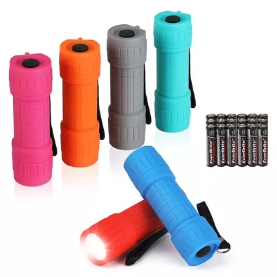 EverBrite 9 LED Flashlight 6-Pack Compact Handheld Bright Torch Assorted 6 Color • $16.99