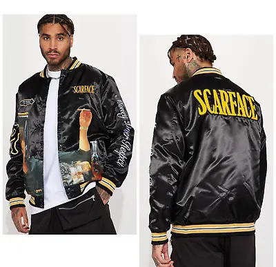 New Reason Clothing Scarface Money Power Respect Bomber Jacket In Black Size: L • $74.99