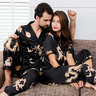 Summer Lovers Silk Thin Pajamas Set Chinese Style Short Sleeve Home Wear • $24.49