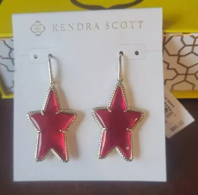 Kendra Scott Ada Star Drop Earrings Gold Cranberry Illusion NWT $80! • $38.99