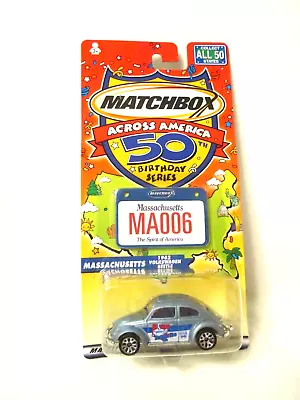 Matchbox Across America 50th Birthday Series Mass. Blue 1962 Volkswagen Beetle • $3.99