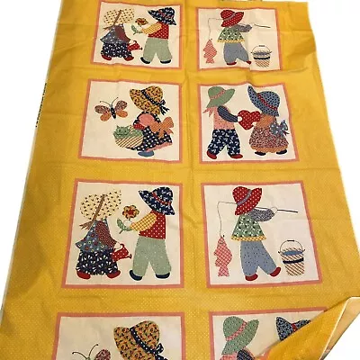 Sue & Sam By Marcus Brothers Textile Blanket Panel Sunbonnet Fishing Unisex 2 Ya • $24.98