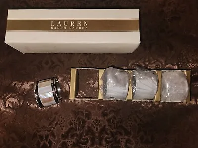 Ralph Lauren LAUREN Mother-of-Pearl Napkin Rings Brand New In Box  • $39.99