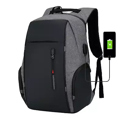 17  Anti-theft Laptop Backpack School Bag Water-repellent With USB Charging Port • $18.44