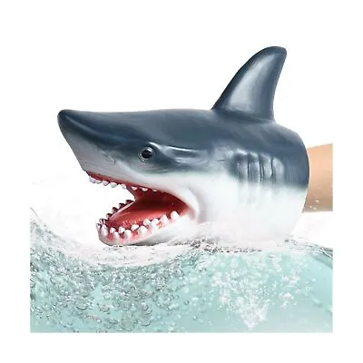 Well-made Stretchy Shark-Head Hand Puppet Soft Animal Gloves Baby Kids Toys • £5.99