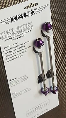 Halo Hex Key Wheel Skewers (Pair) Not QR Mountain Or Road Bike (Purple) NEW! • £12.99