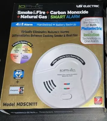 USI Electric MDSCN111 Universal 4 In 1 Smoke Gas Detector Hardwired Smart Alarm • $34.95