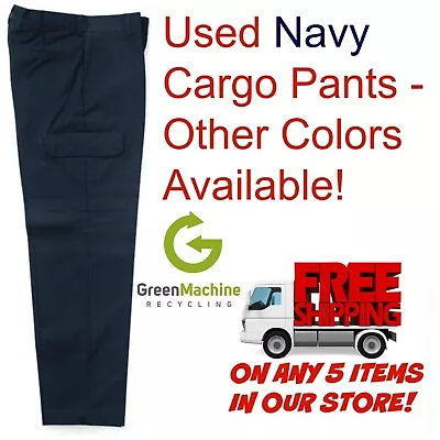 Used Uniform Work Pants Cargo Cintas Redkap Unifirst G&K Dickies And Others NAVY • $8.49