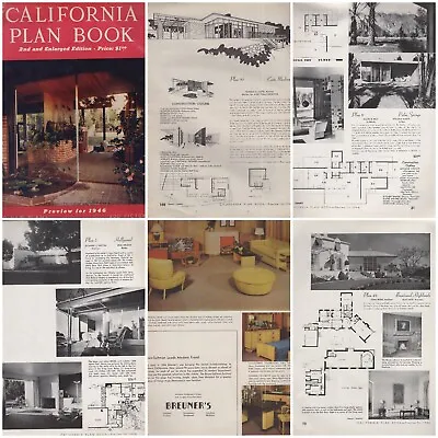 California Homes 1946 Preview Vintage Mcm House Plans Atomic Ranch Modern Rare • $249.99
