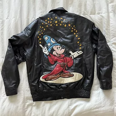 Vintage Disney Mickey Mouse Fantasia Leather Jacket - Small - Limited Edition • $599.99