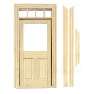 Dolls House Decorative Wood Door With Glaze Pane And 4 Open Panes • £6.50