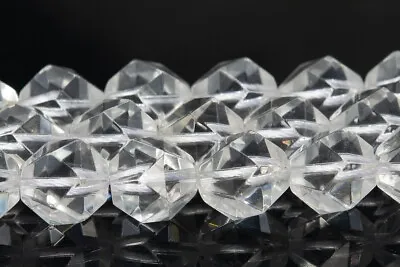 Crystal Clear Quartz Star Cut Faceted Grade AAA Natural Loose Beads 7-8/9-10MM • $7.01