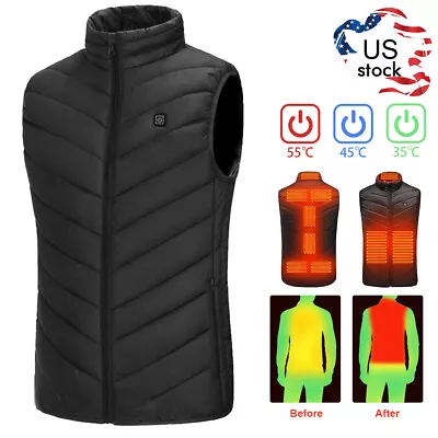 Winter Heated Vest Electric USB Jacket Winter Warm Men Women Body Heating Coat  • $13