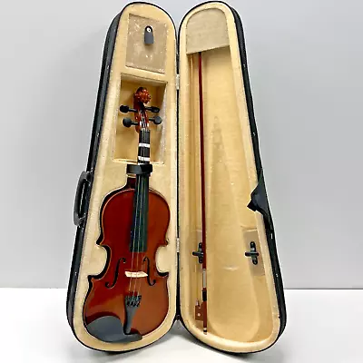 Unmarked Violin W/ Carry Case & Bow Needs Repair • $24.99