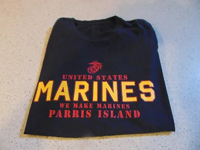 USMC MARINE CORPS  PARRIS ISLAND  We Make Marines Black Large T-Shirt • $12