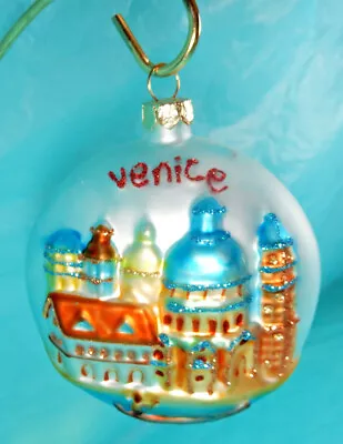 Unique & Fun Blown Glass Ornament ~ Venice Italy Gondola & Merry Christmas • $24.99