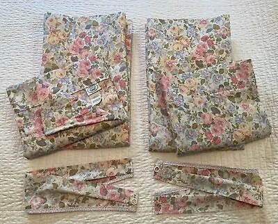 VTG Laura Ashley Floral Sycamore Quartet 2 Lined Curtains 2 Valance Ties 41 X 64 • $85