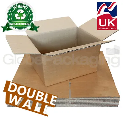 Double Wall Cardboard Boxes - Eco Friendly Strong Packing Removal Storage Boxes • £39.90
