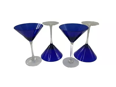 Colin Cowie Set Of 4 Colbalt Blue Martini Coupes Glasses JCPenny Home Collection • $23.96