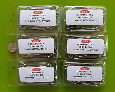 90x DFS Size 7/0 O'shaughnessy STAINLESS STEEL Fishing Hooks • $33.98