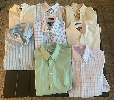 Lot Of 8 Mens Dress Shirts Paul Fredrick Size 17/34 Slim Long Sleeve Like New • $90