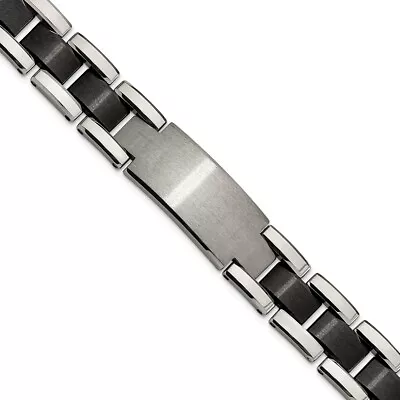 Mens 14mm Tungsten & Black Plated I.D. Panther Link Bracelet 8.5 Inch • $291.98