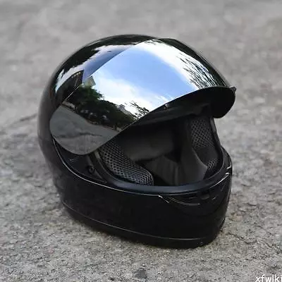 S-M-L-XL DOT Motorcycle Motocross Street Bike Adult Full Face Helmet Gloss Black • $39.99