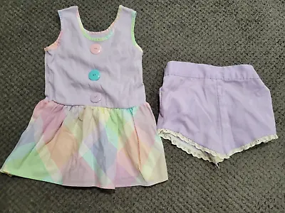 Vintage 80s JC Penney Toddletime Dress + Shorts 4T Toddler Girls Made In USA • $25