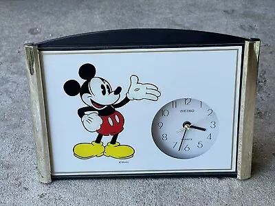 Seiko Mickey Mouse Desk Shelf Mantle Clock Japan Disneyana Vintage Tested Works! • $39.99