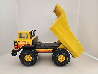 Vintage 1980's Tonka Turbo Diesel Yellow Metal Dump Truck XMB-975 • $48