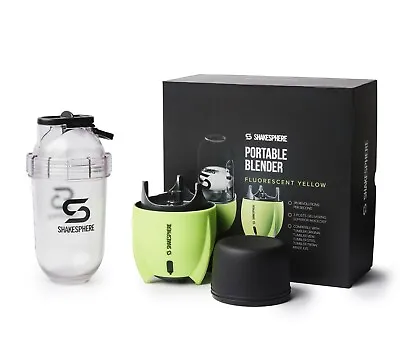 Shakesphere Portable Blender Shaker Protein Juice Maker FLUORESCENT YELLOW • £39.99