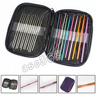 22pcs Aluminum Crochet Hooks Needles Knit Set Hooks Needles Knit Weave • $6.29